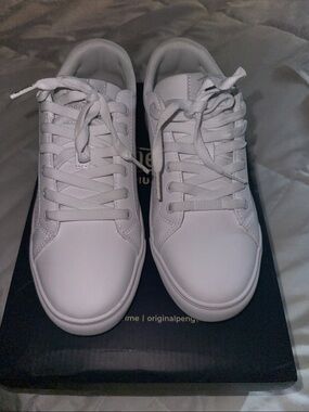 Original Penguin Men's White Low-Profile Lace-Up Sneakers